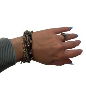 Layered bead cross bracelet!